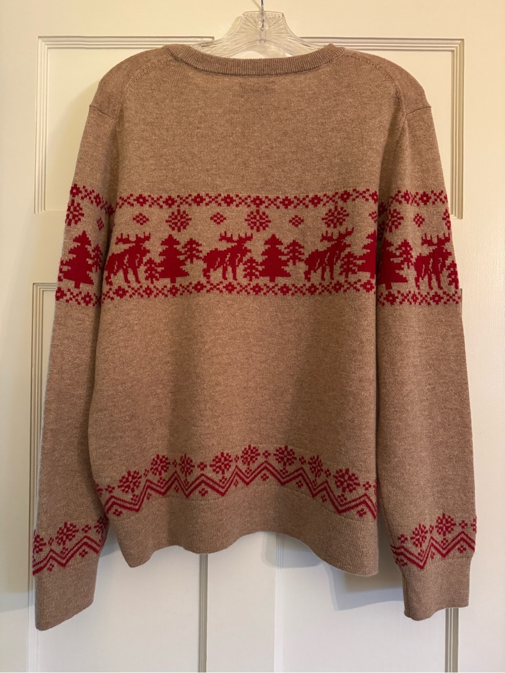 Quince - 100% Mongolian Cashmere Holiday Moose Fair Isle Sweater - Picture 6 of 7